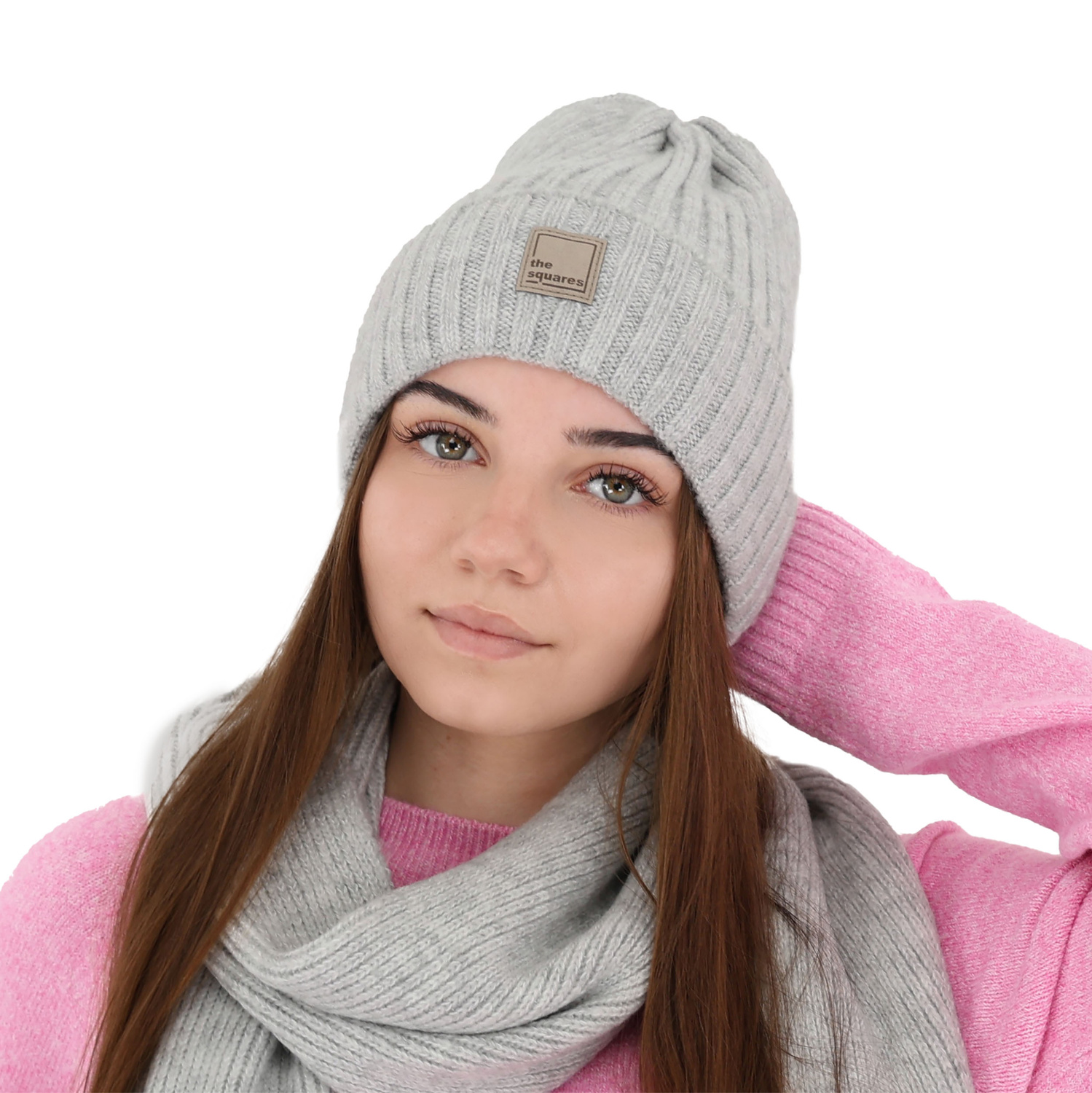 Dámska zimná čiapka šedá merino vlnená Benedetta