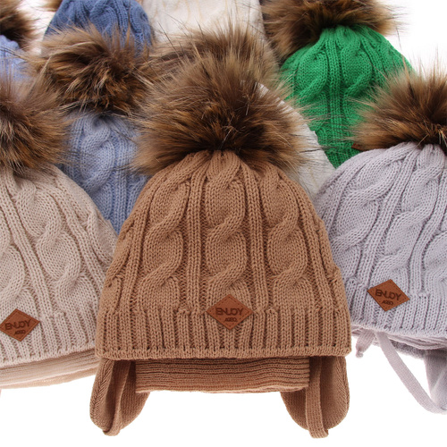 Zimný set pre chlapcov: čiapka a šál zelený s bambulou Minor