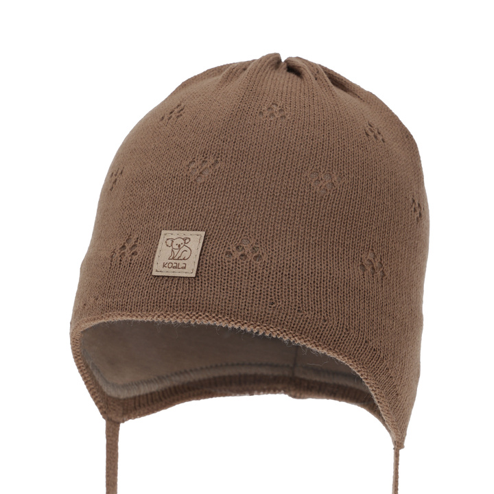 Chlapecká podzimní/jarní čiapka, hnedá, zaväzovacia, Slate