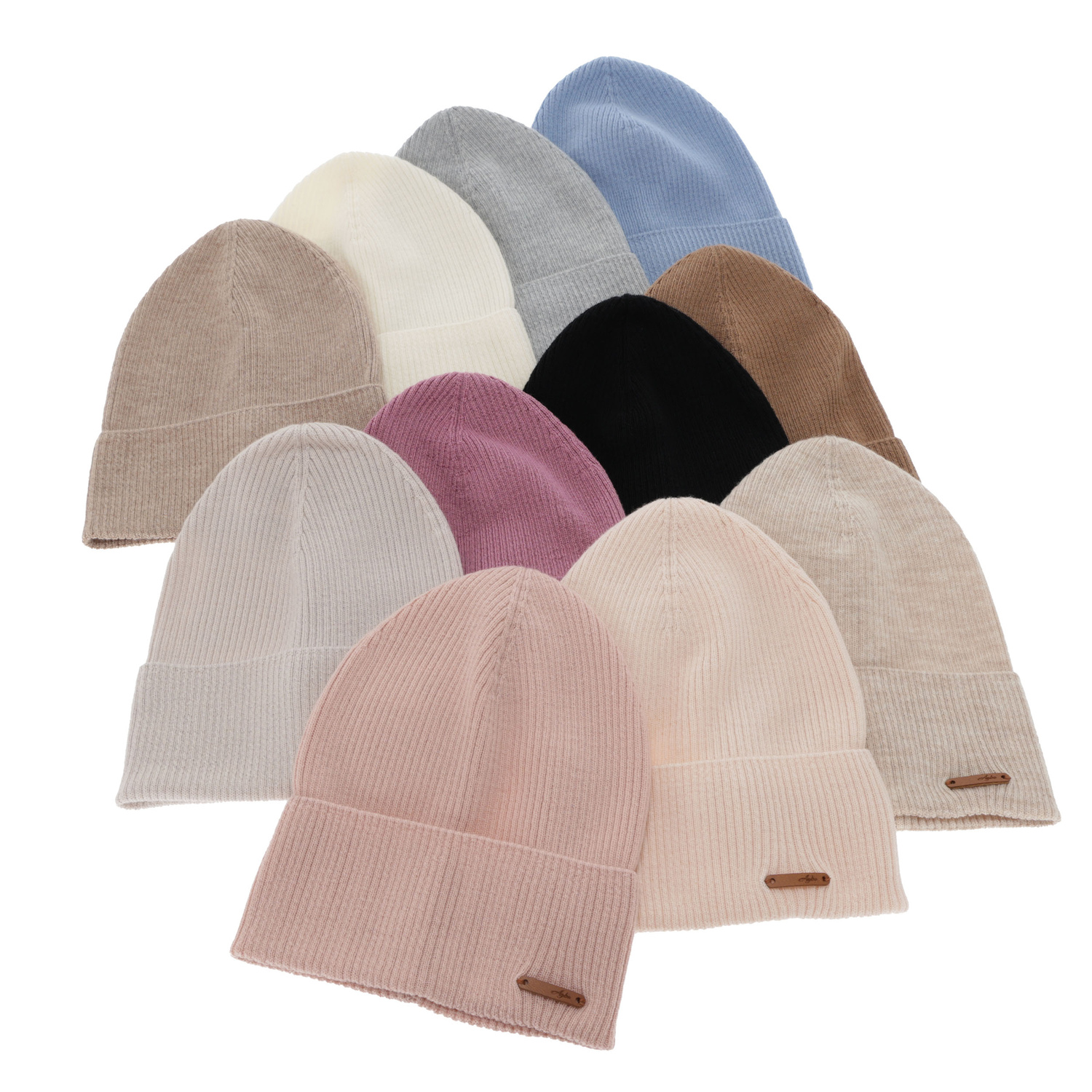 Dámská podzimní, zimná čiapka, svetloružová, 100 % merino vlnená, Flerra