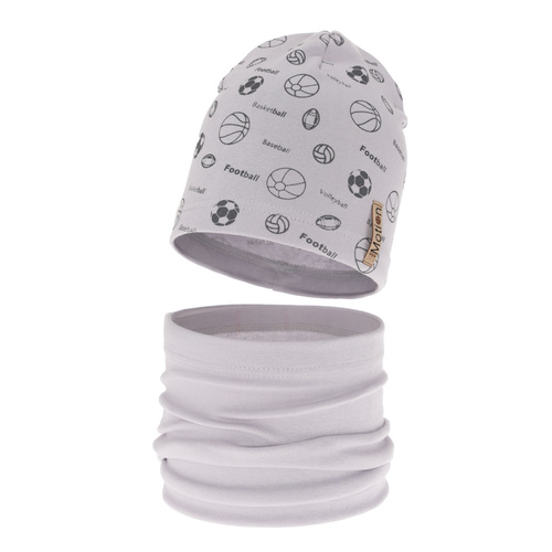 Jesenný/jarný chlapčenský set: čiapka a tunel šedý Paolo