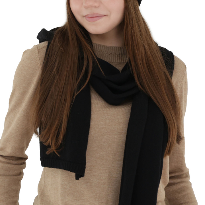 Šála zimní dámská, čierna, merino vlna s kašmírom, Irenia