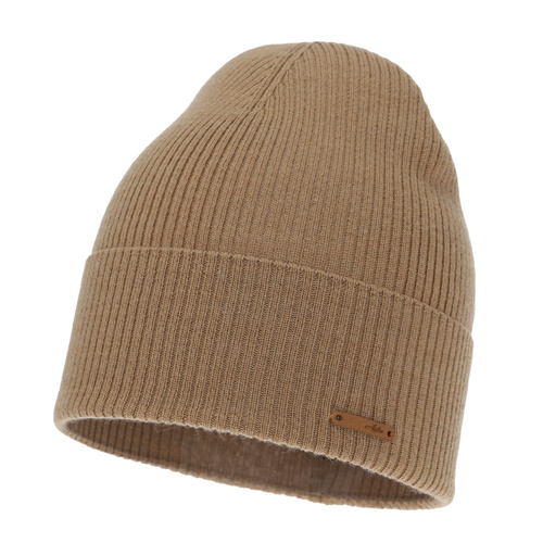 Dámská podzimní/jarní čiapka, camel, 100% merino vlnená, Flerra