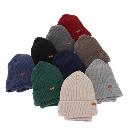 Komplet zimný chlapčenský: čiapka a šál tmavě modrý merino vlna Palermo