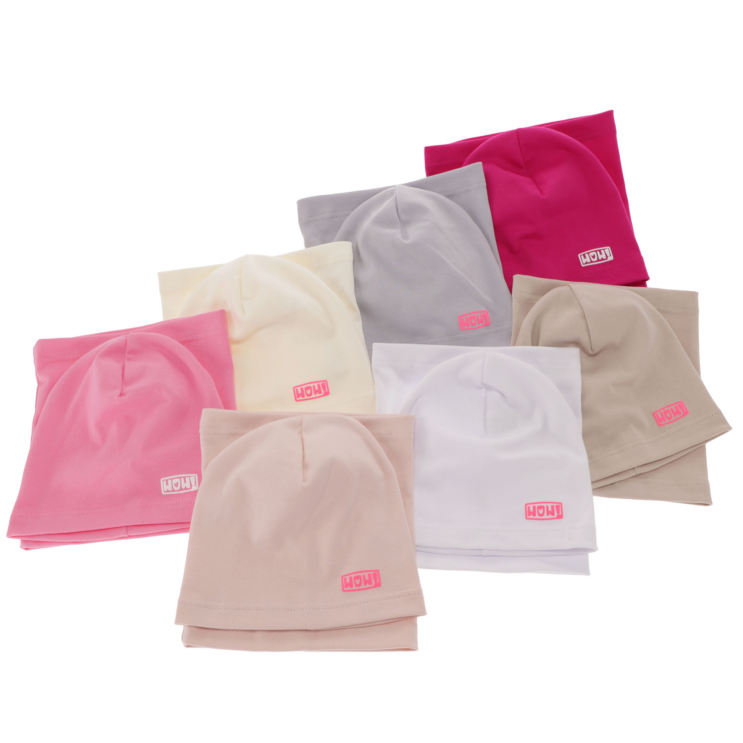 Jesenný/jarný dievčenský bavlnený set: čiapka a tunel beżowa béžový Friza