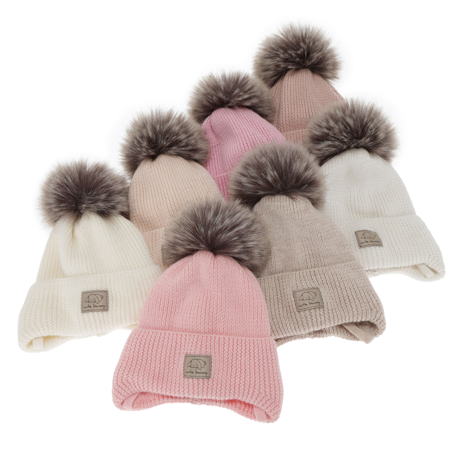 Dívčí zimní čiapka, beżová, zaväzovacia, 100 % merino vlnená, Jena