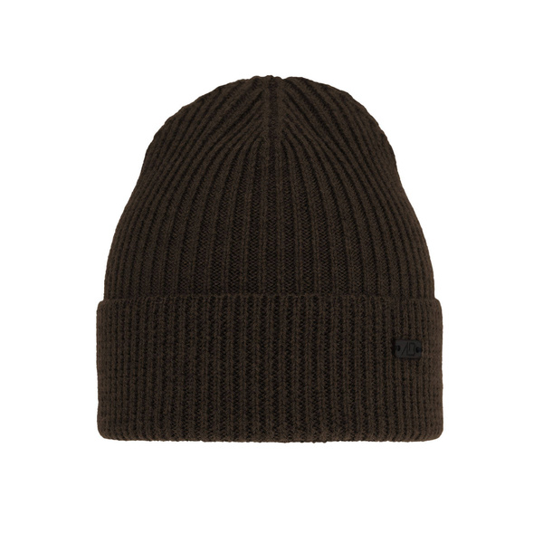  Pánská zimní čepice hnedá 100% extra fine merino vlněná Owen