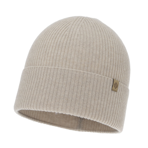 Dámská podzimní, zimná čiapka, svetlobéžová, s merino vlnou s kašmírom, Alineta