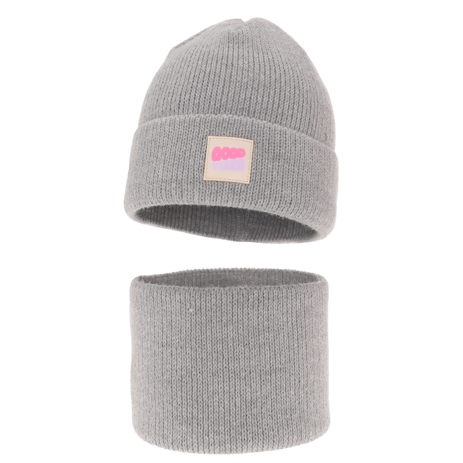 Komplet zimnej dívčej: čiapka a tunel šedý Josephin