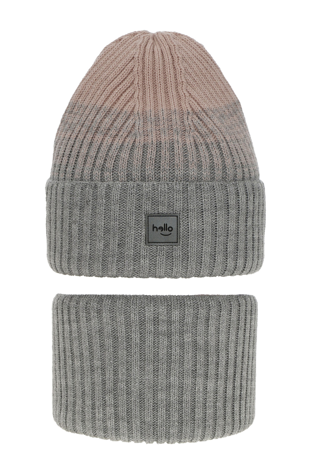 Zimný dievčenský set: čiapka a tunel šedý Tasha