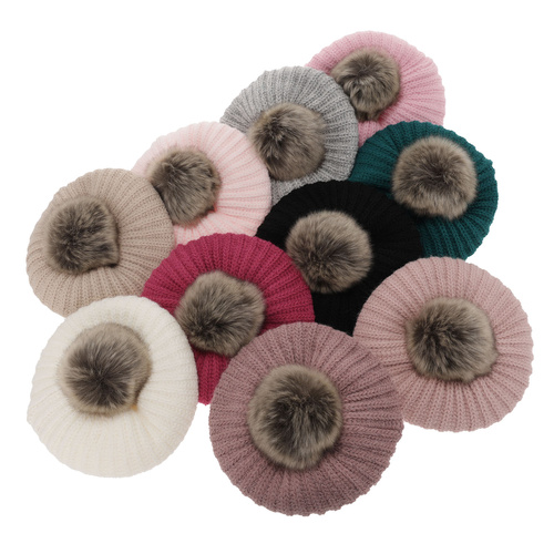 Dievčenský zimný set: čiapka a tunel růžový s bambulou Polinezja