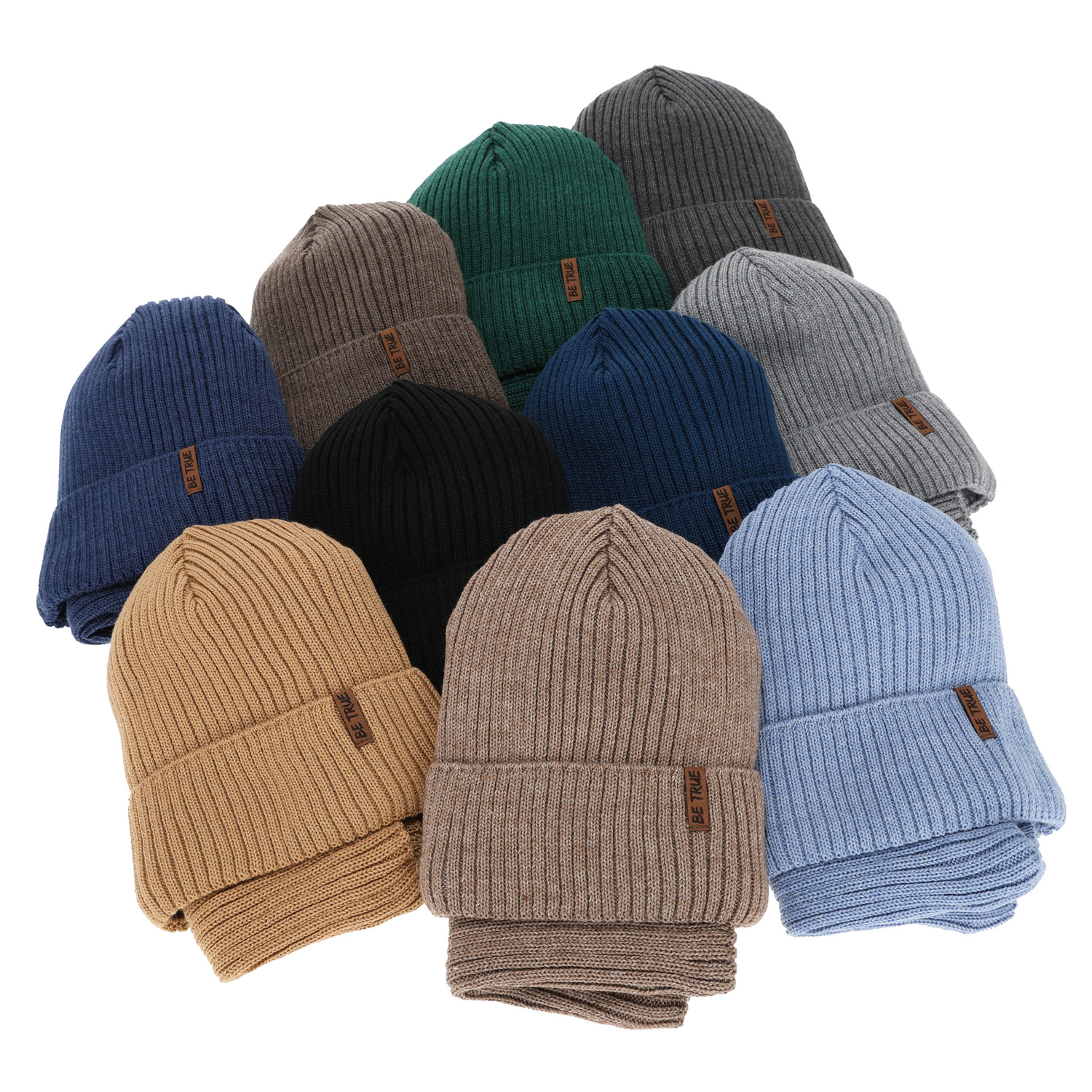 Komplet zimní chlapecký: čiapka a tunel, zelený, s merino vlnou, Colton