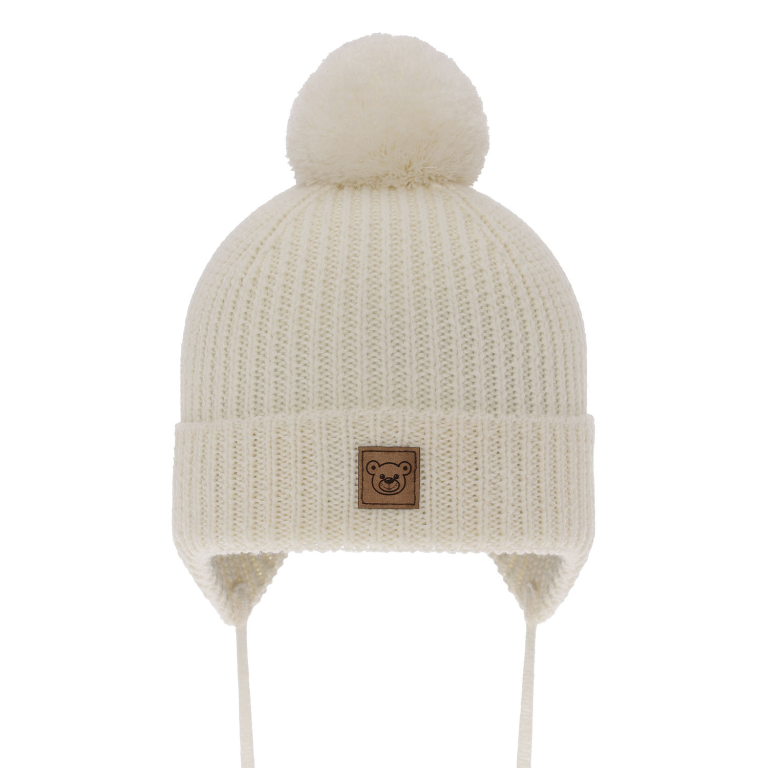 Chlapecká zimná čiapka krémová 100% extra jemná merino vlnená, podšitá vlneným flísom Tofik
