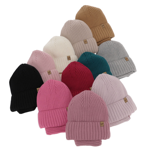 Komplet zimnej dívčej: čiapka a tunel černý merino vlna Mesalia