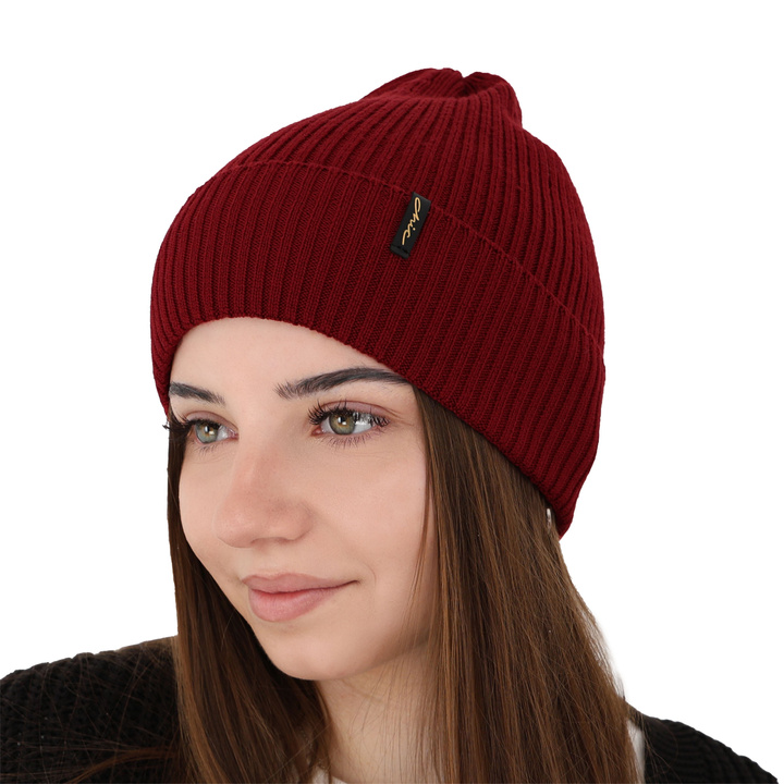 Dámská zimní čepice růžová 100% extra fine merino vlněná Megan