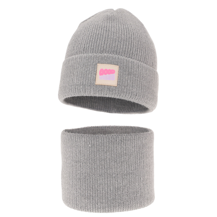 Komplet zimnej dívčej: čiapka a tunel šedý Josephin