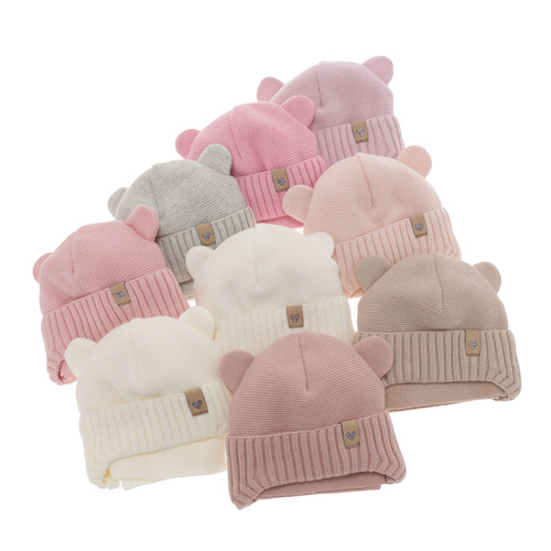 Komplet zimnej dívčej: čiapka a šálka bílý Alice