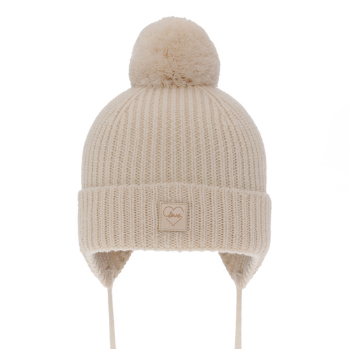 Dievčenská zimná čiapka růžová 100% extra jemná merino vlnená, podšitá vlneným flísom Havana