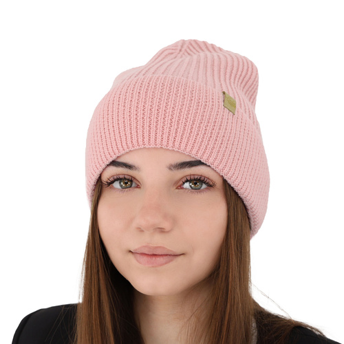 Dámská zimní čepice béžová 100% extra fine merino vlněná Isla