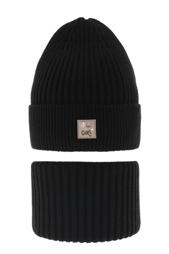 Zimná dievčenská súprava: čiapka a tunel černý Georgina