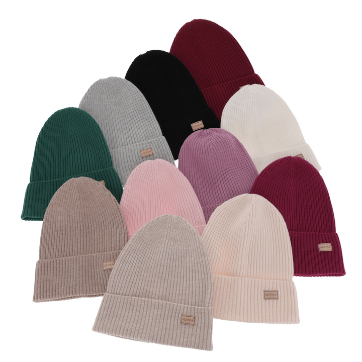 Dámská jarní/zimní čepice bílá 100% extra fine merino vlněná Sophie