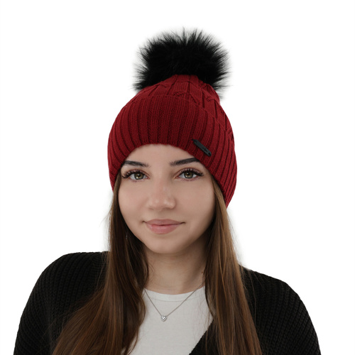 Dámska zimná čiapka růžová merino vlnená Talaria