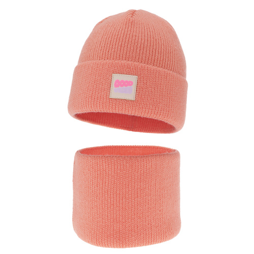 Komplet zimnej dívčej: čiapka a tunel oranžový Josephin