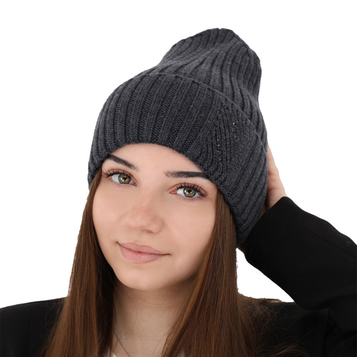 Dámská zimní čepice růžová 100% extra fine merino vlněná Ariga