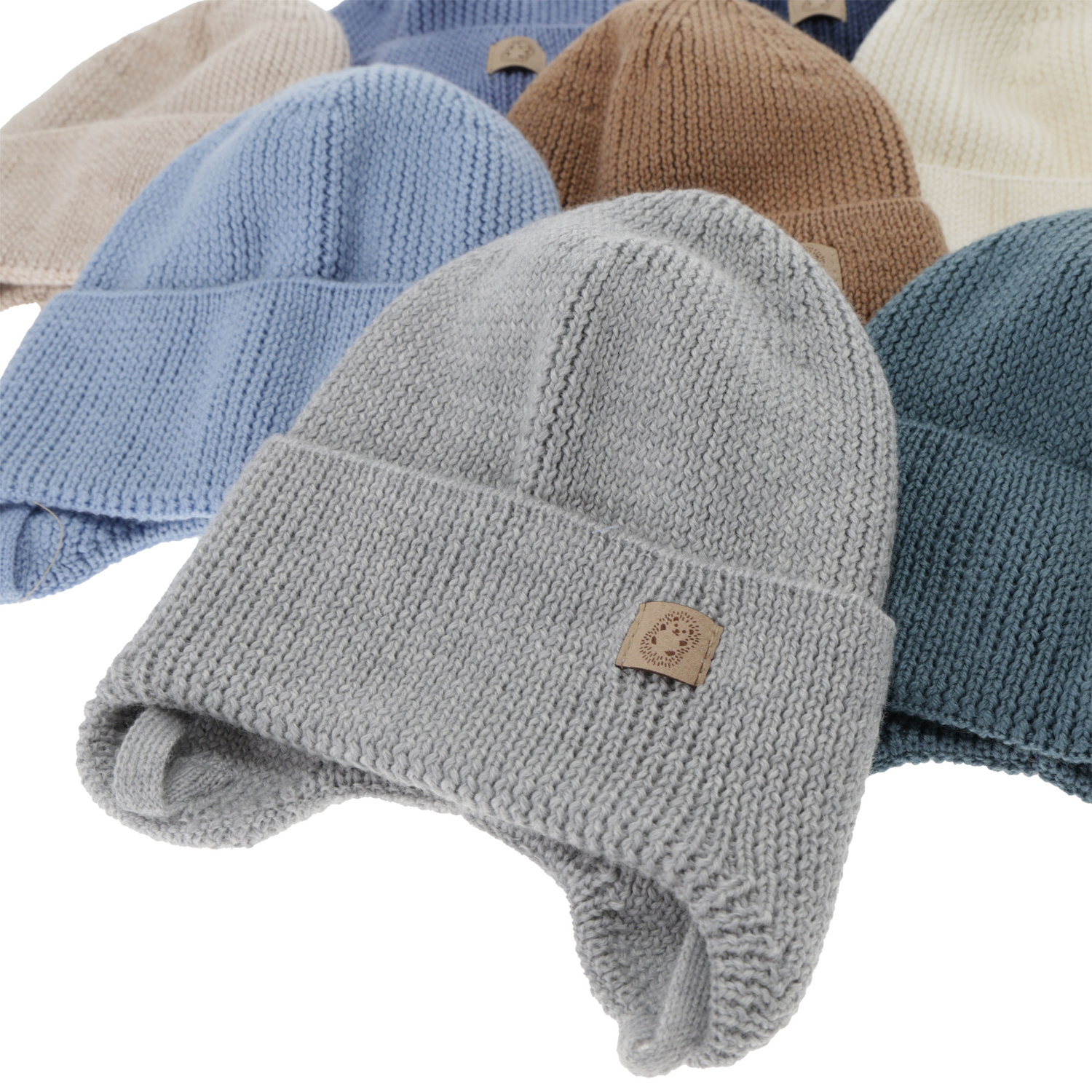 Chlapecká zimní, podzimní, jarní čiapka, krémová, 100 % merino vlnená, zaväzovacia, Bakadi