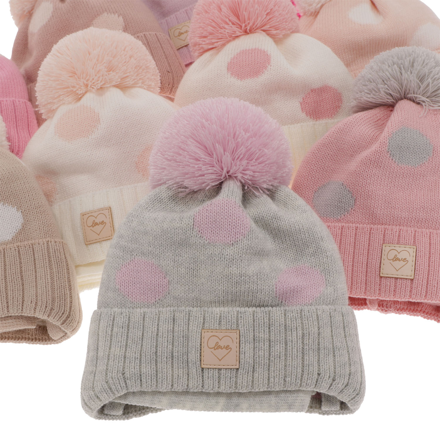 Komplet zimní dívčí: čepice a šála bílý s bambulí Agostina