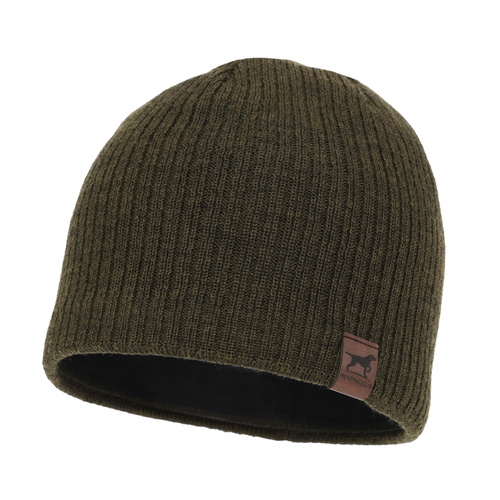 Pánska zimná čiapka zelená merino vlnená Bird