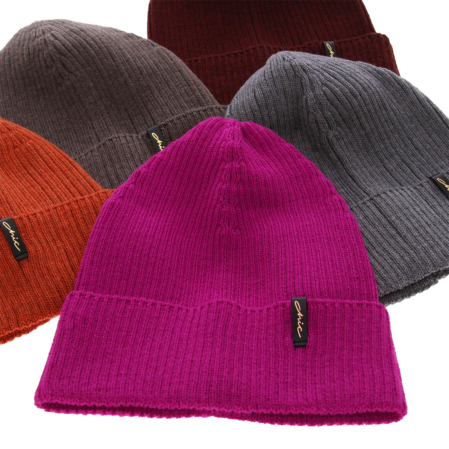 Dámská zimní čiapka, bordová, 100 % merino vlnená, Megan