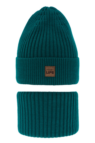 Komplet zimný chlapčenský: čiapka a tunel zelený Basilio