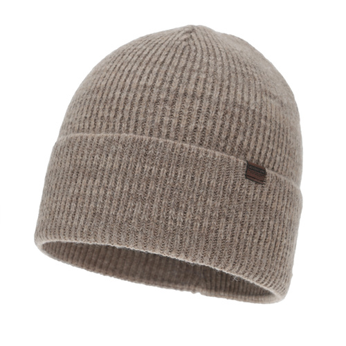 Pánská zimní čiapka, béžová, s merino vlnou, Korins