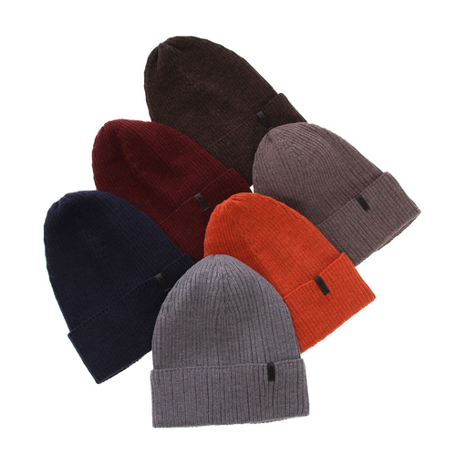 Pánská zimní čepice červená 100% extra fine merino vlněná Thorin