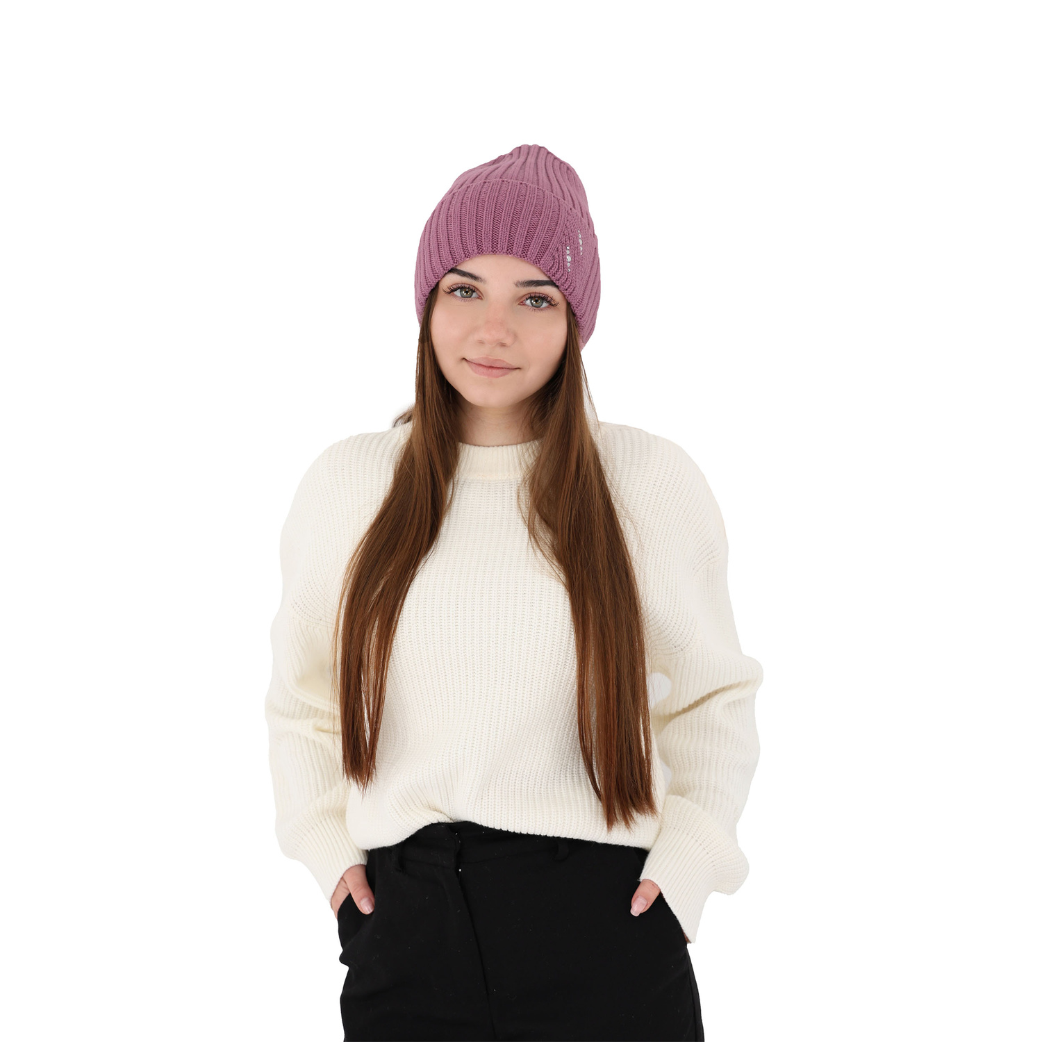 Dámská zimní čepice šedá 100% extra fine merino vlněná Ariga