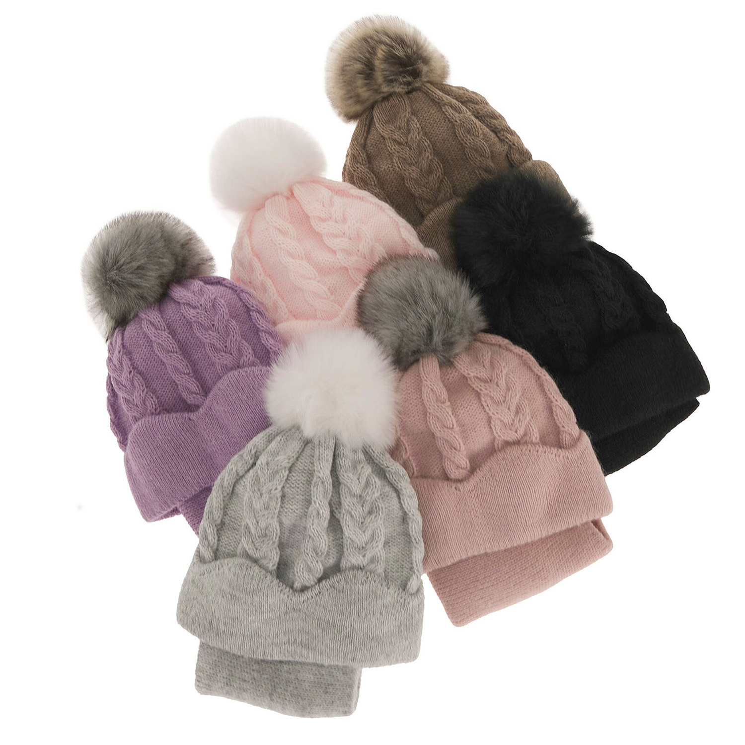 Dievčenská zimná súprava: čiapka a tunel čierna s bambulou Etula