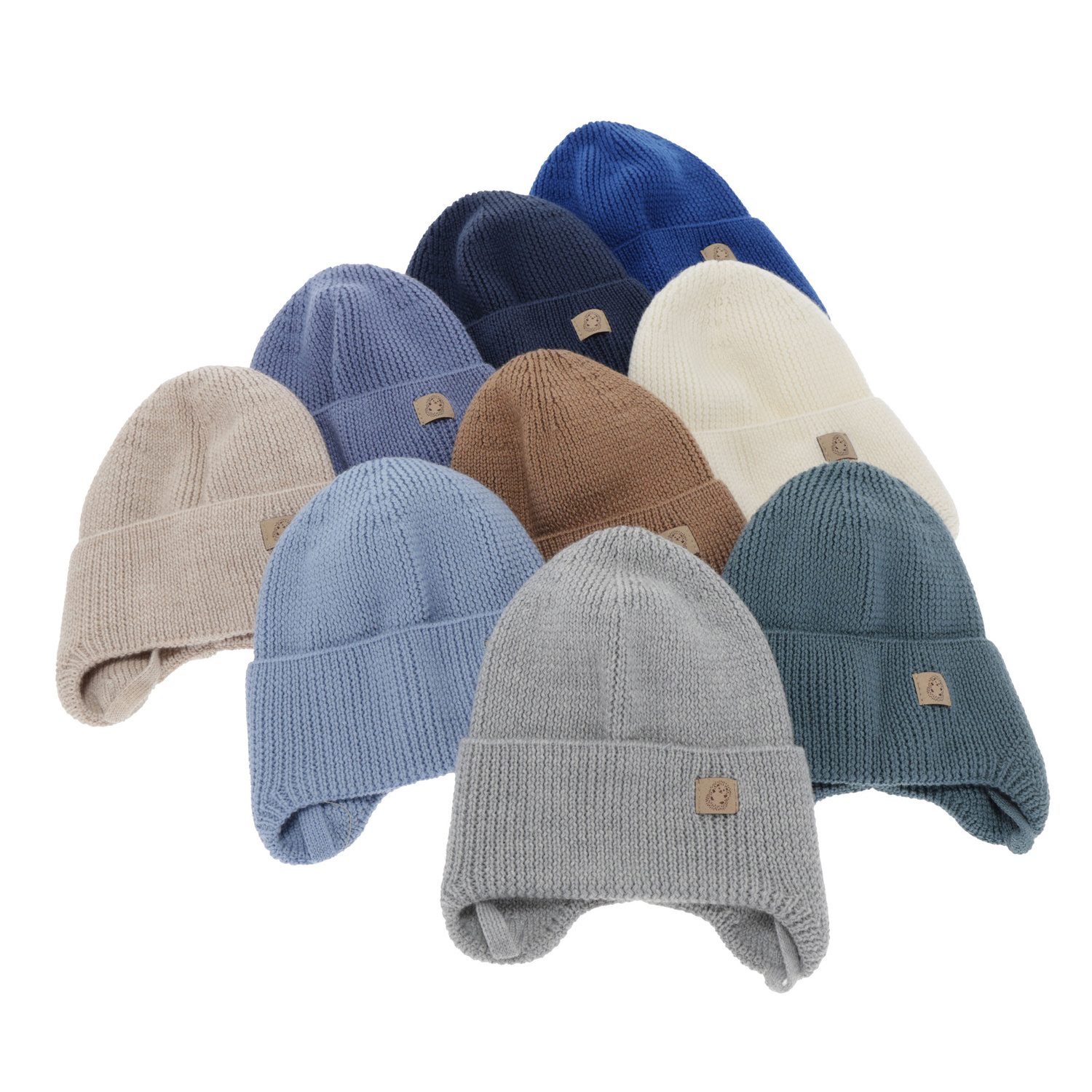 Chlapecká zimní/ podzimní/ jarná čiapka, 100% merino vlnená, zaväzovacia, modrá, Bakadi