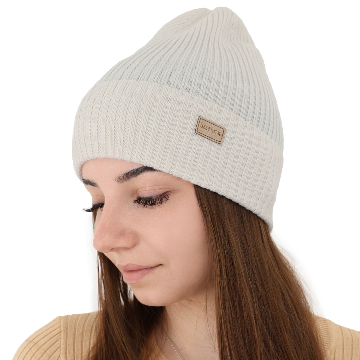 Dámská zimná čiapka, zimná/jarná, svetloružová, 100 % merino vlnená, Sophie