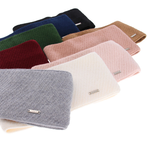 Dámska zimná čelenka béžová merino vlnená Katrina