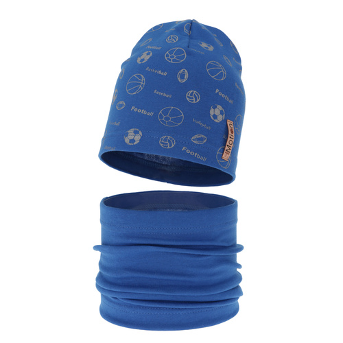 Jesenný/jarný chlapčenský set: čiapka a tunel modrý Paolo
