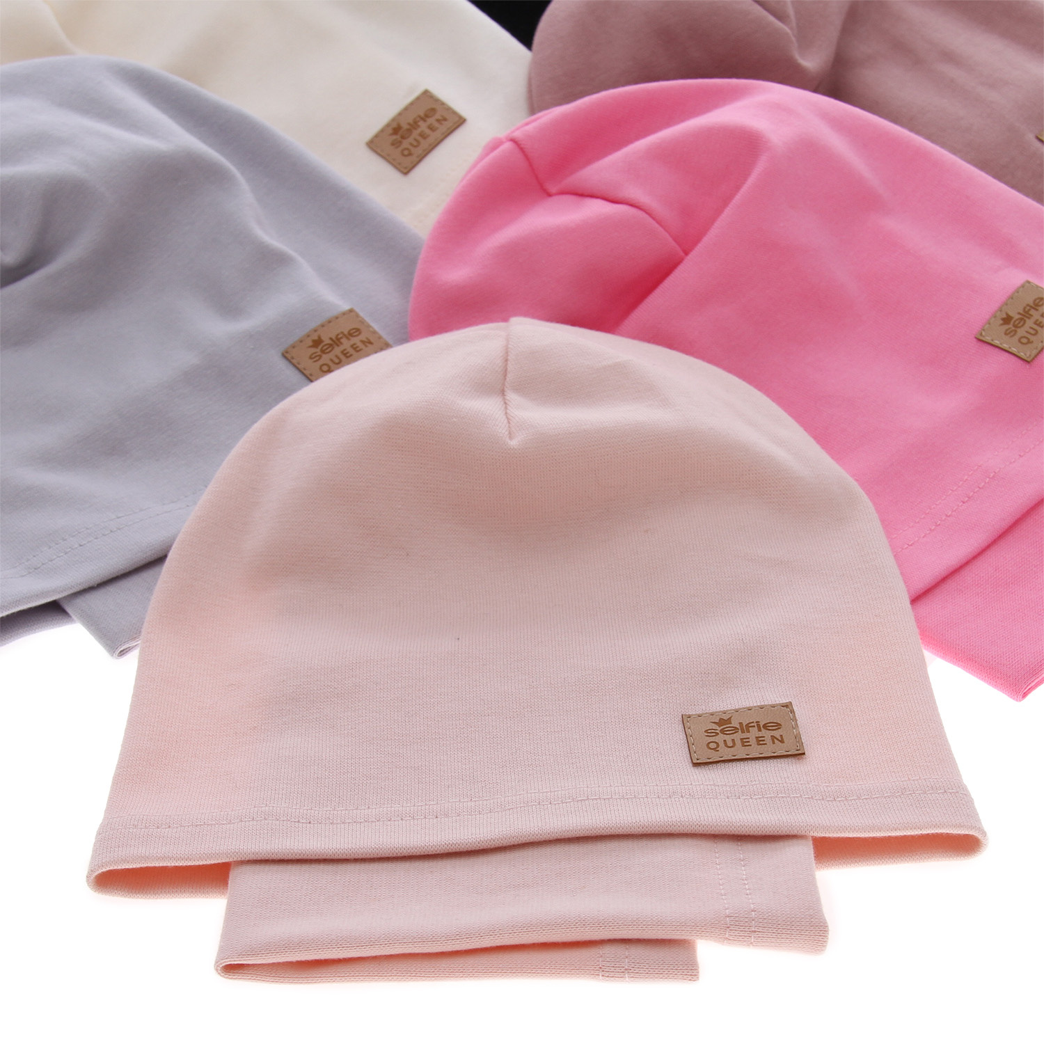 Jesenný/jarný set pre dievča: čiapka a krémový bavlnený komín Selfie