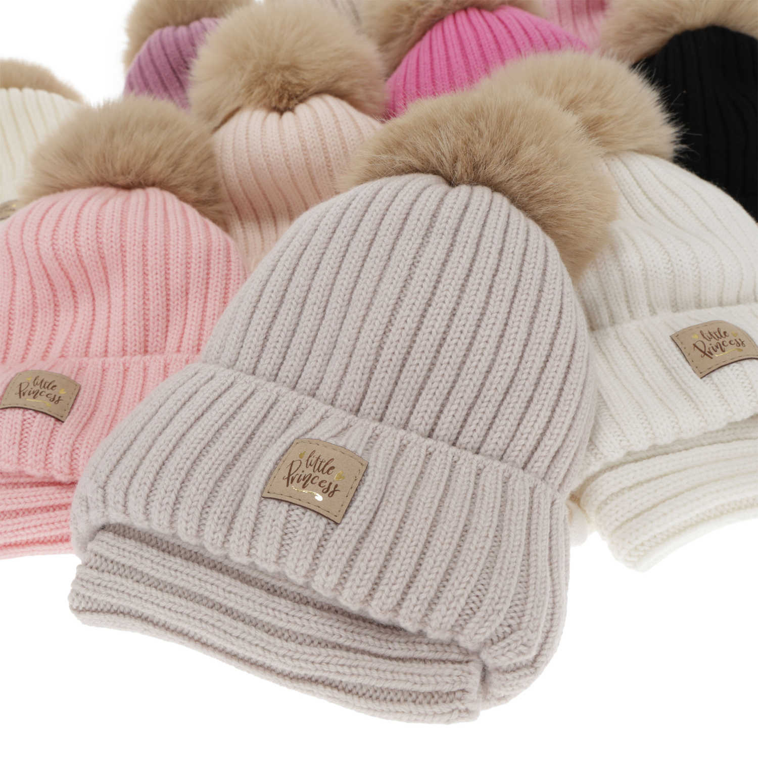 Komplet zimní dívčí: čiapka a tunel, ružový, 100% merino vlnená, zaväzovacia, podšitá bavlnou, Malesia