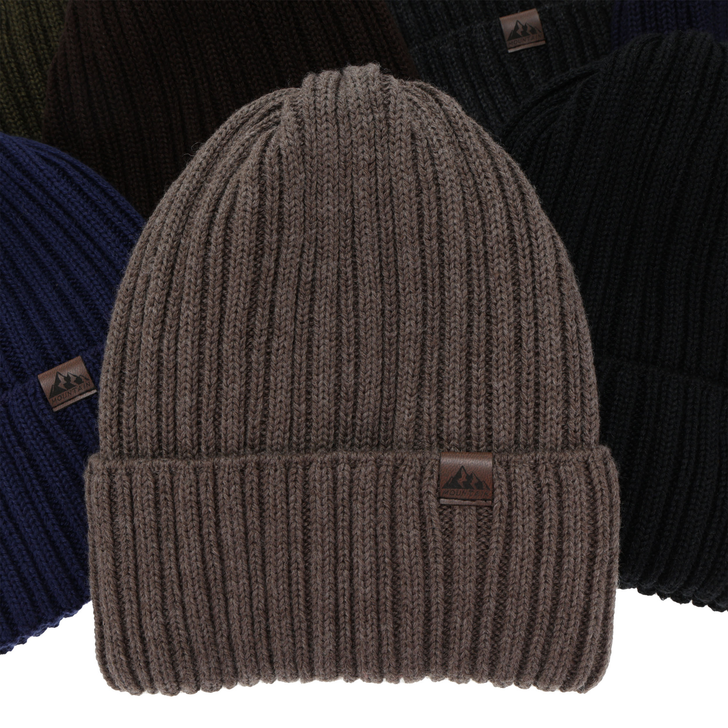 Pánská zimní čiapka, khaki, s merino vlnou, Huno