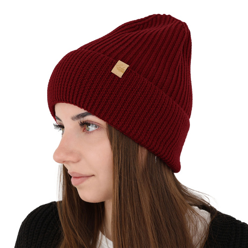 Dámská zimní čepice béžová 100% extra fine merino vlněná Isla