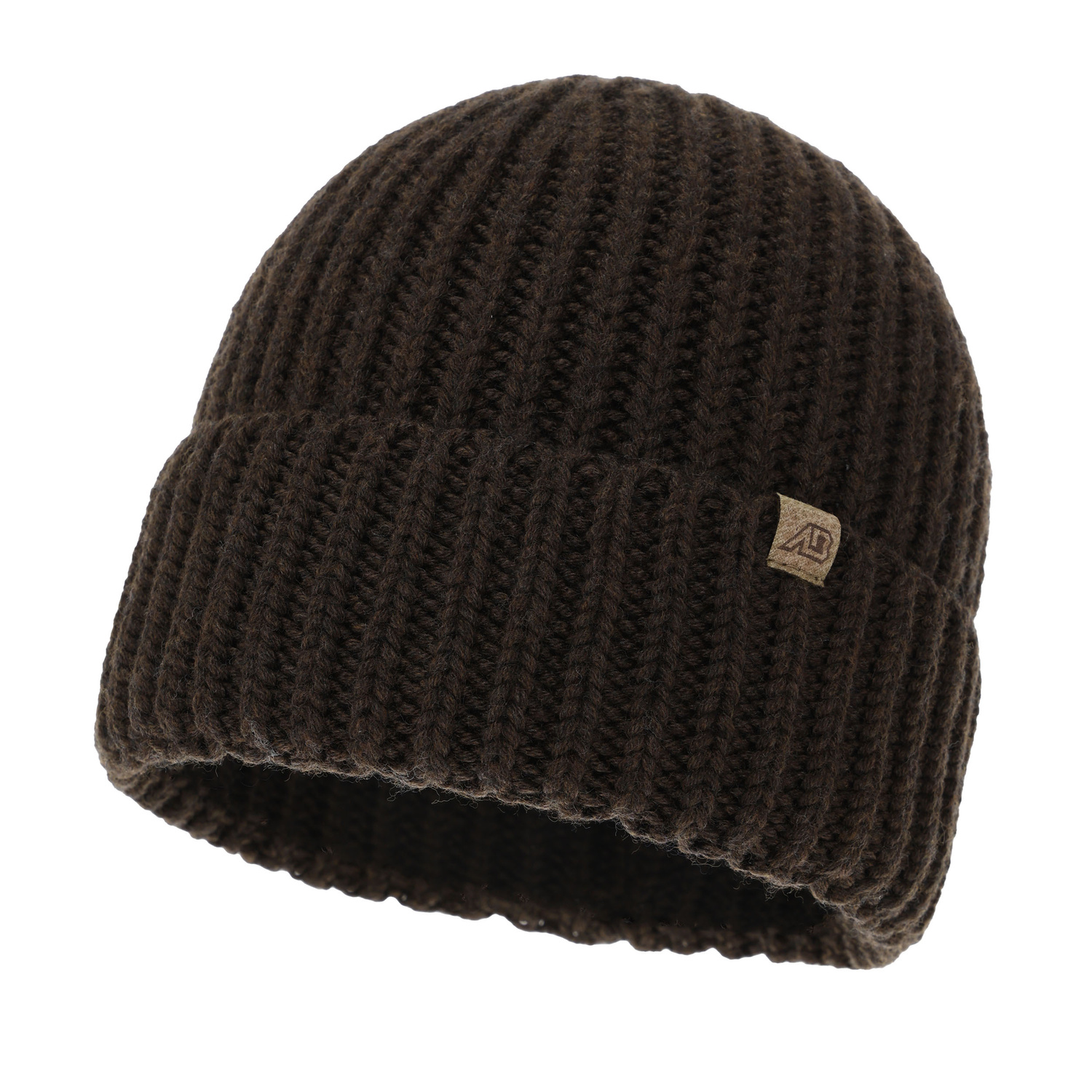 Pánská zimní čepice hnědá 100% extra fine merino vlněná Berno