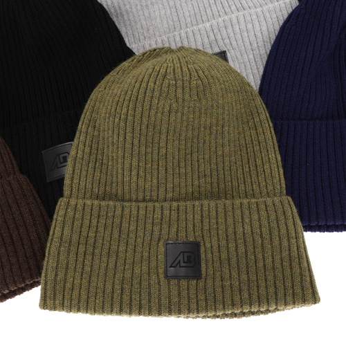 Pánska jarná- zimná čiapka modrá 100% extra fine merino vlněná Matias