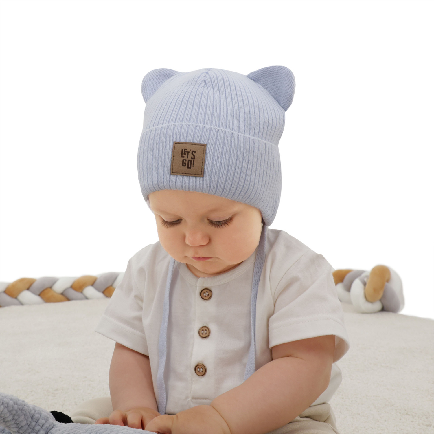 Chlapecká podzimní/jarní čiapka, béžová, zaväzovacia Dewin