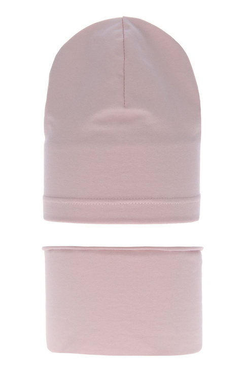 Jesenný/jarný dievčenský set: čiapka a tunel ružový Hazelka