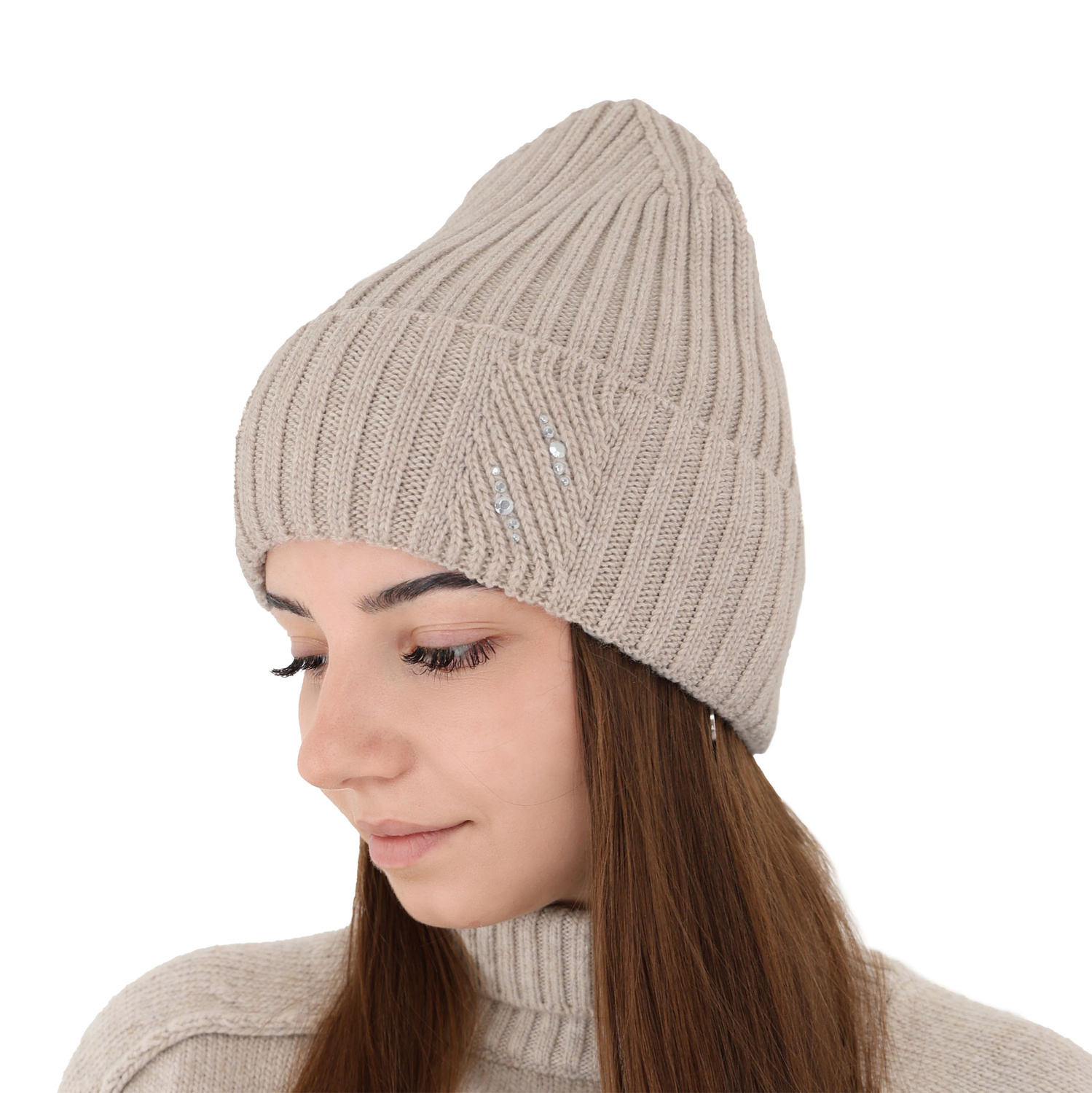 Dámská zimní čepice růžová 100% extra fine merino vlněná Ariga